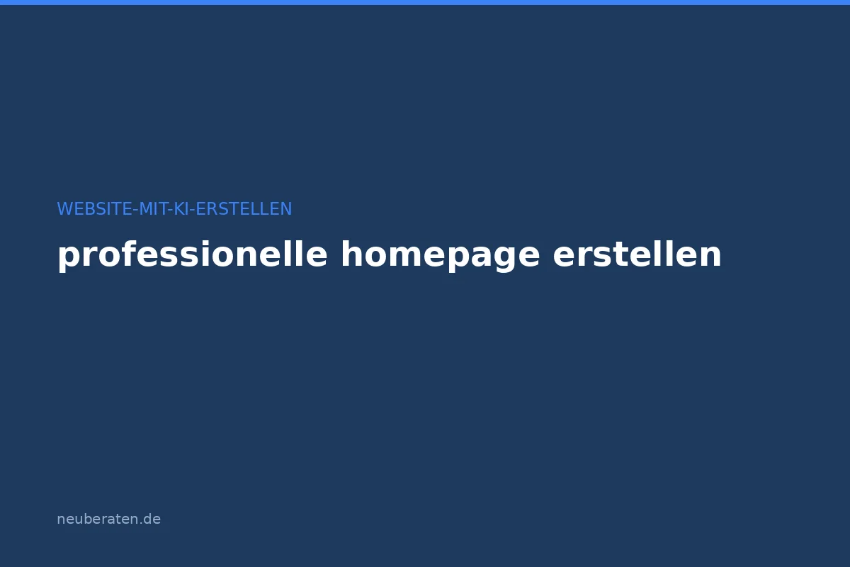 Professionelle Homepage erstellen mit KI: Schritt für Schritt