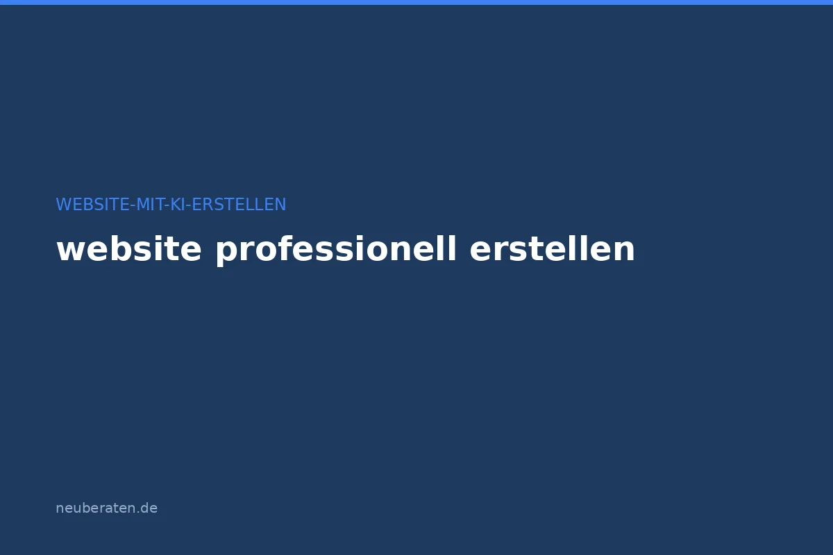 Website professionell erstellen: Anleitung mit KI